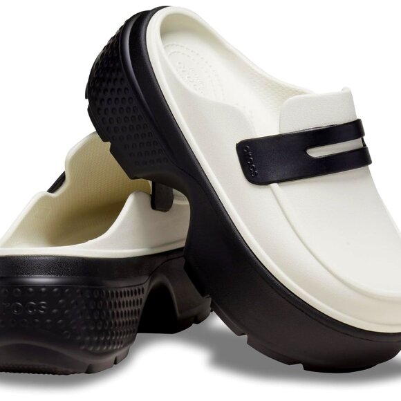 NWOT! Crocs Stomp Clogs US M8 - W10 Linen/Black - Picture 1 of 4